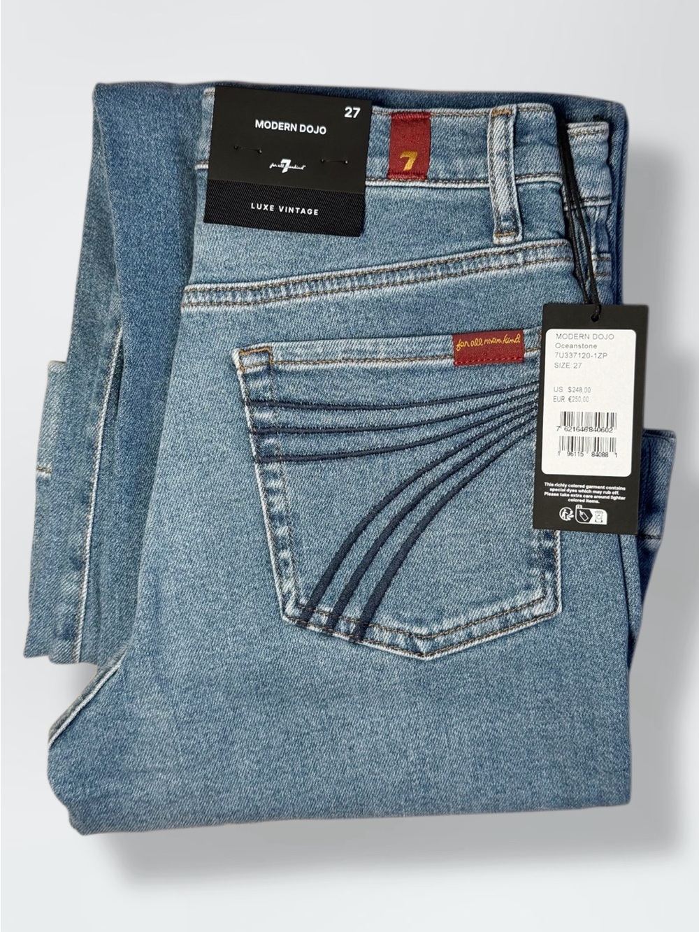 7 For All Mankind Modern Dojo Tailorless High Waist Flare Jeans in Luxe Vintage